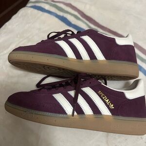 Adidas Spezial Plum and White Sneakers